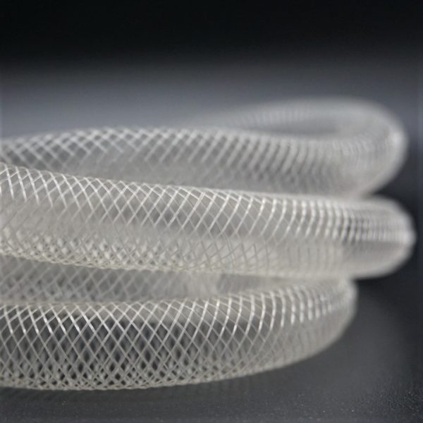 Bioabsorbable polymer braiding stacked with a black background