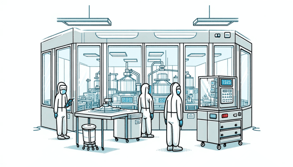 Medical cleanroom cartoon
