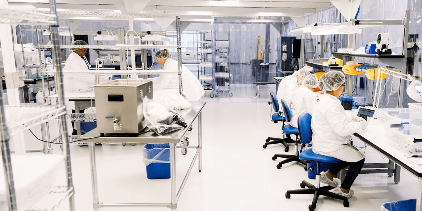 Medical device manufacturing facility clean room