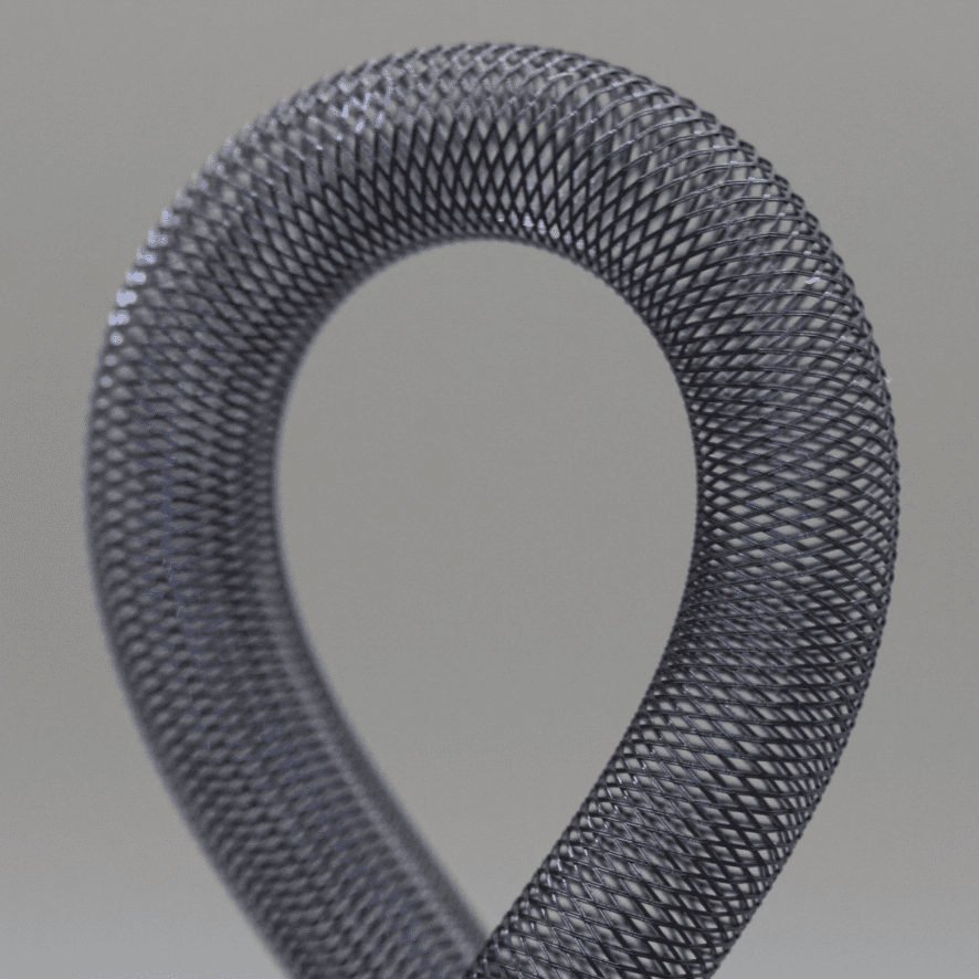 Nitinol Braid Loop on Grey Background